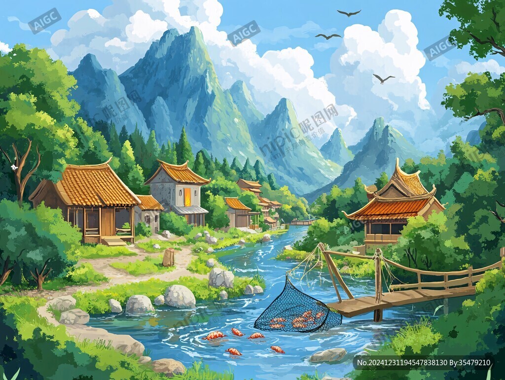 风景区插画