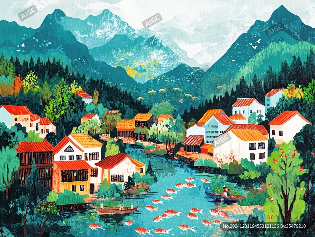 山村插画