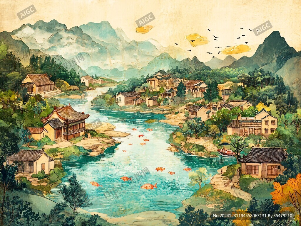 山村插画