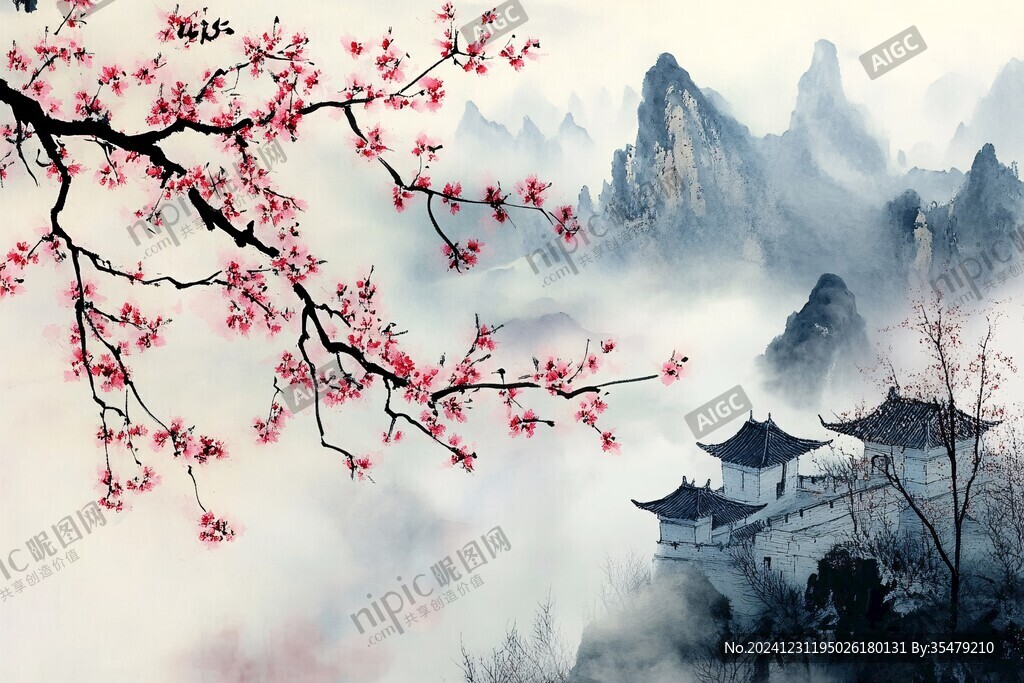 山水画合成图