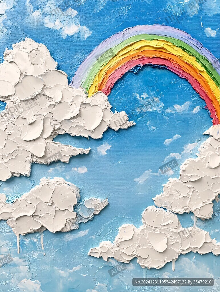 绘画作品彩虹插画