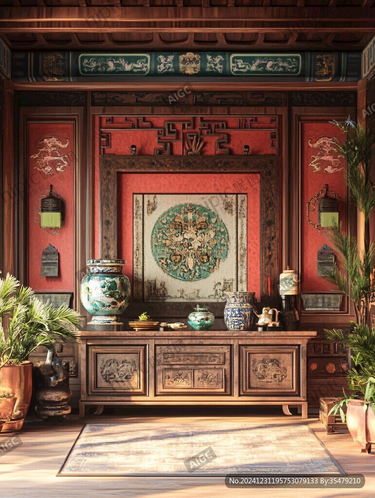 墨绿中式