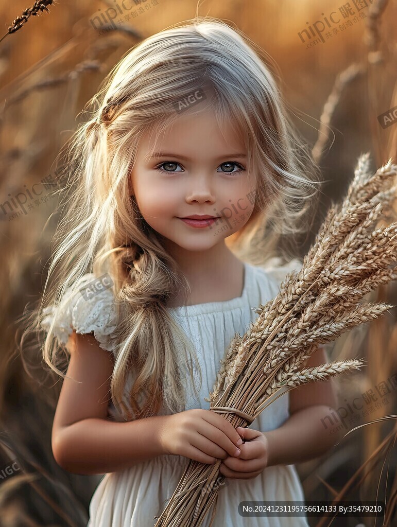 怡然自得的小女孩壁纸