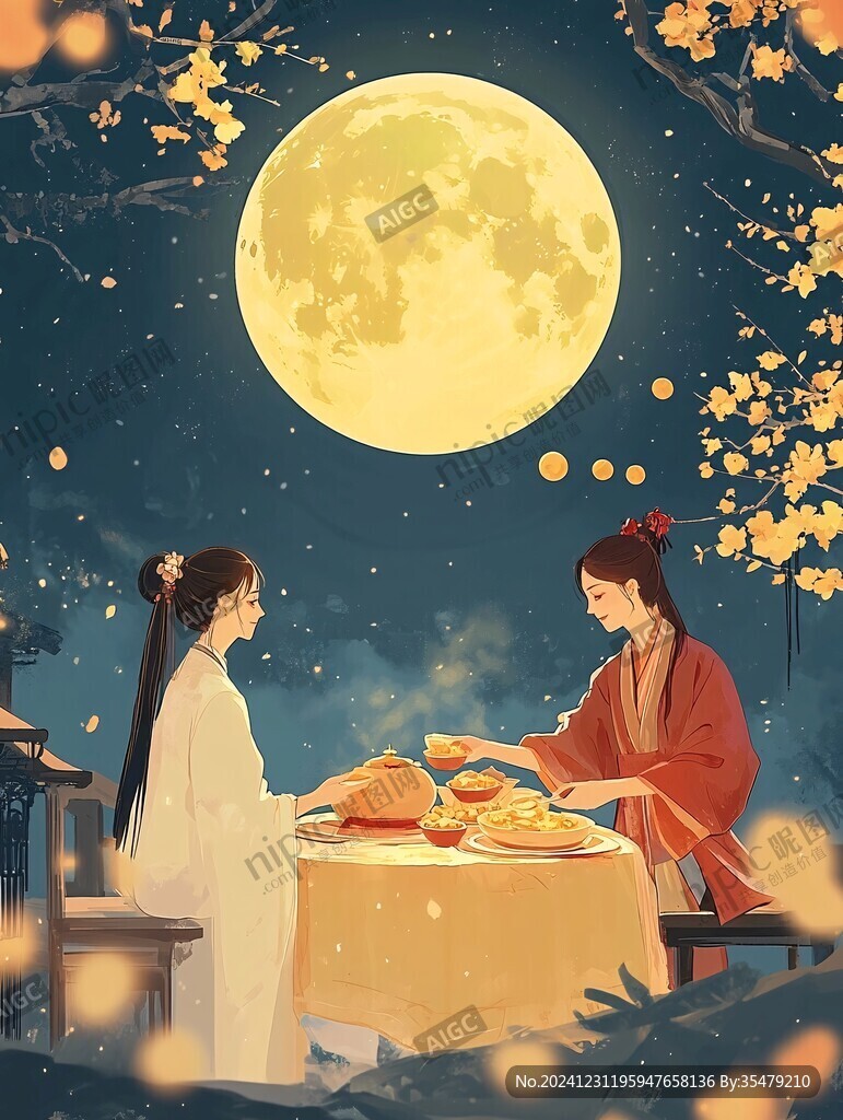 中秋古装插画
