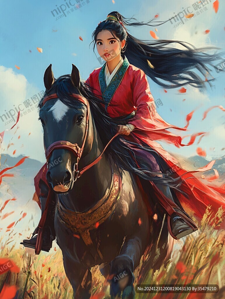 红衣少女设计古风