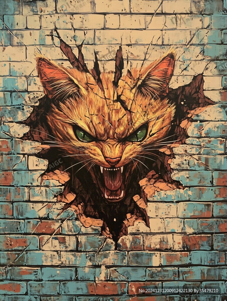 涂鸦猫猫墙纸