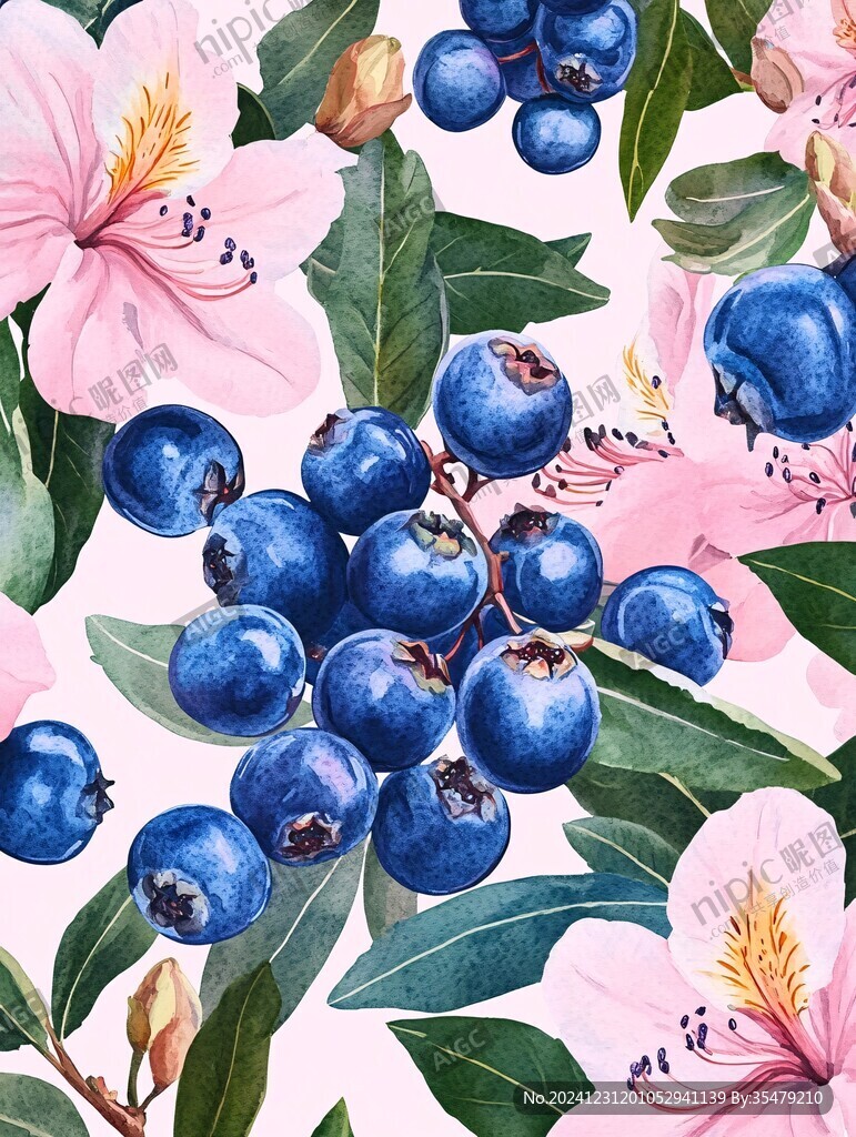原创蓝莓插画