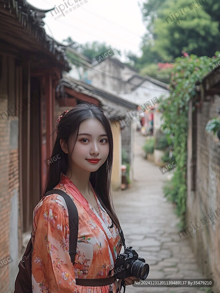 小姐姐逛古村