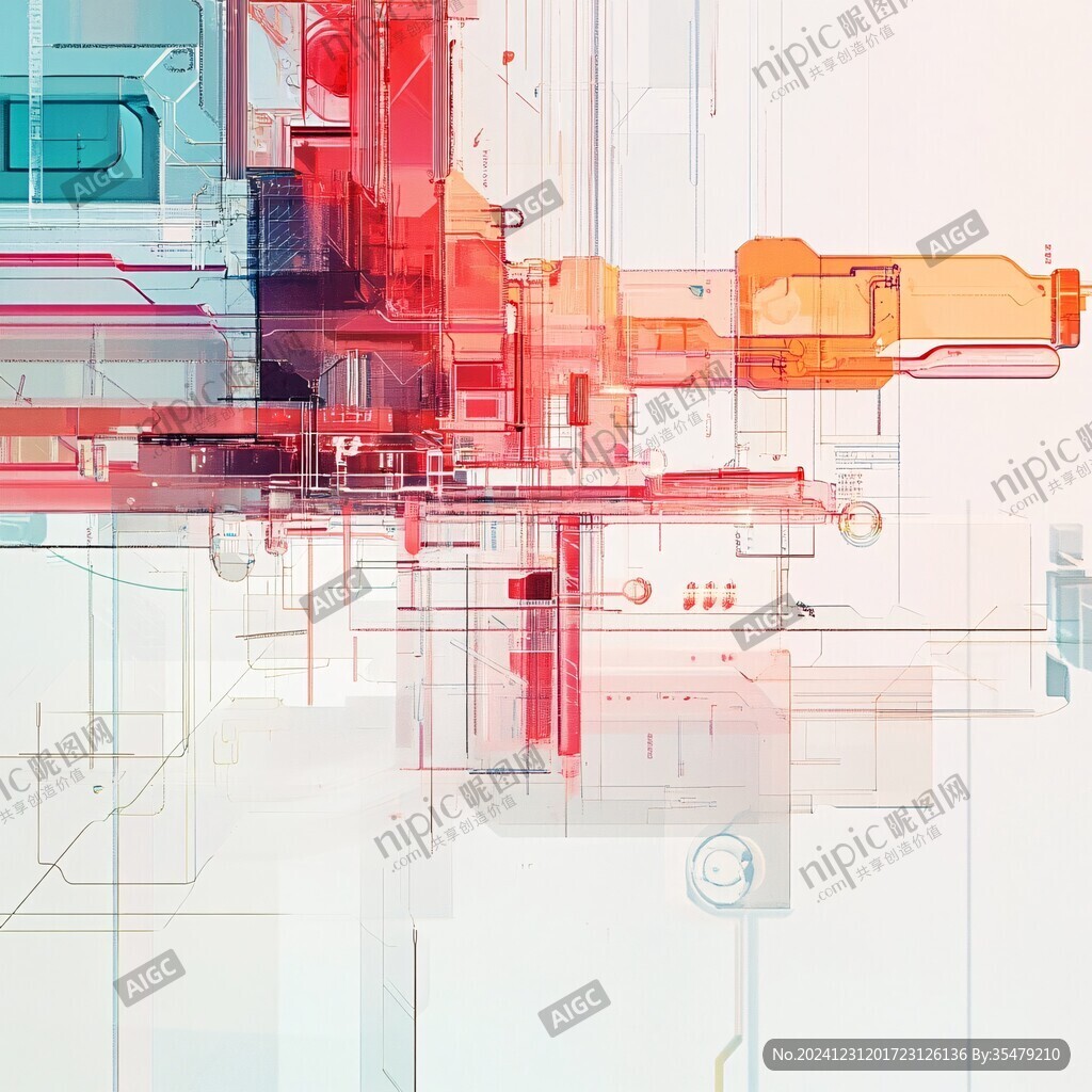 线条科技方块