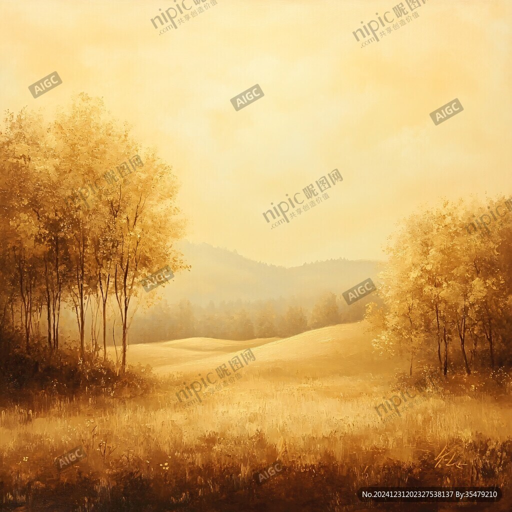 暖调风景画