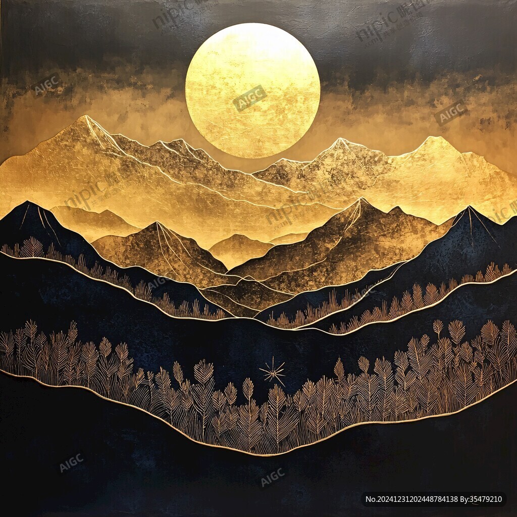 金箔风景画