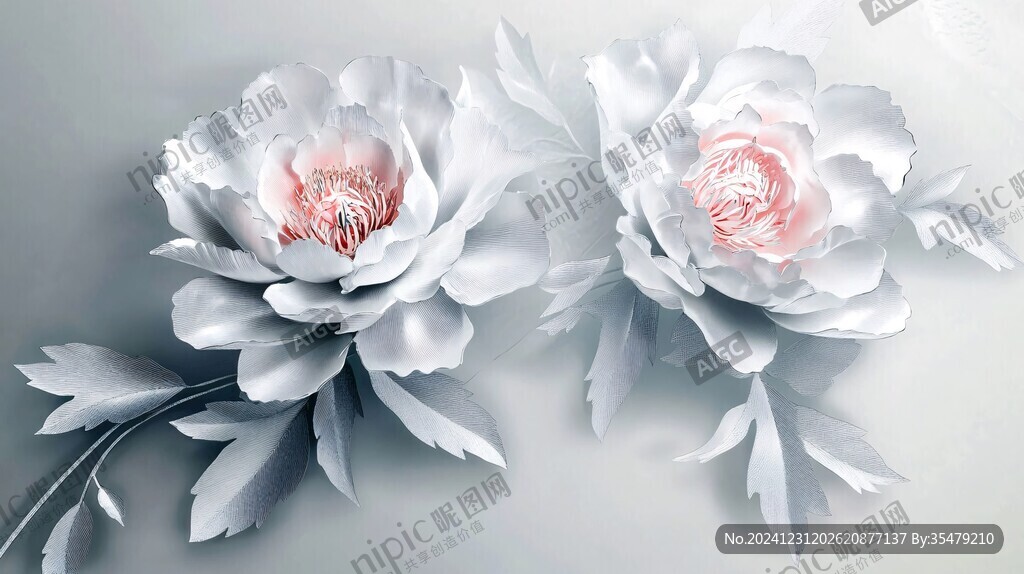 3d牡丹花卉