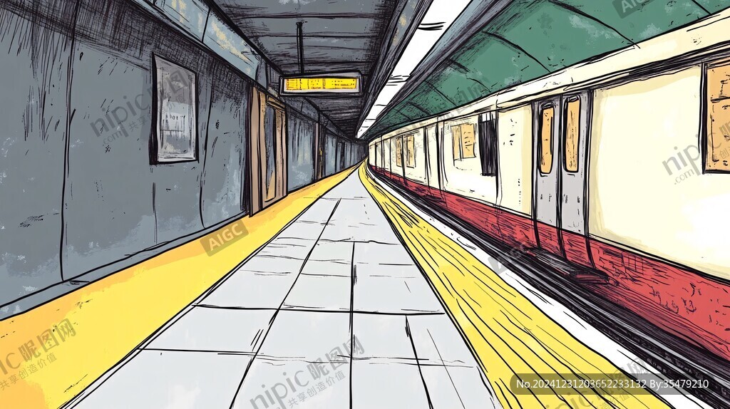 地铁手绘