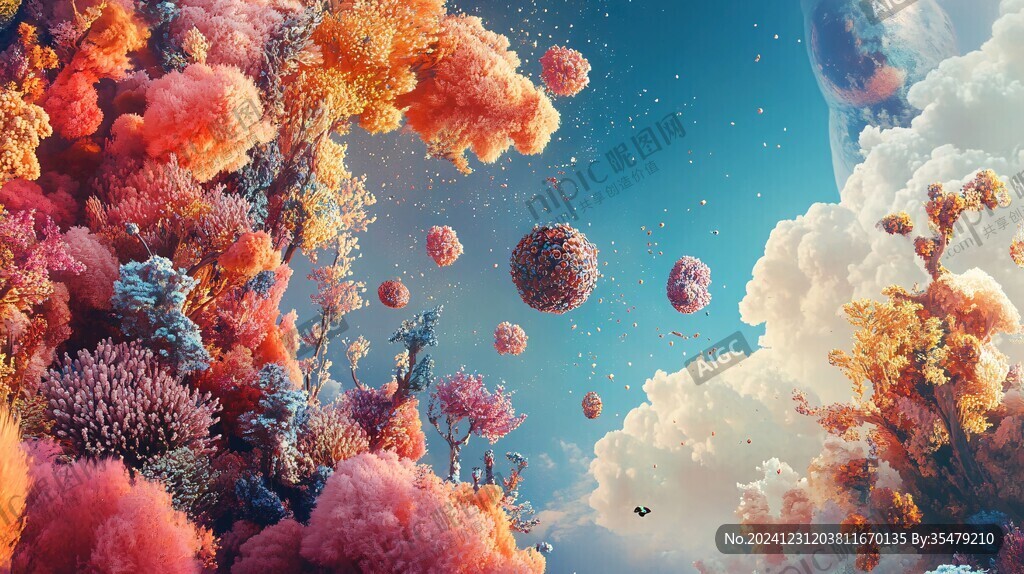 3d云海悬浮小岛