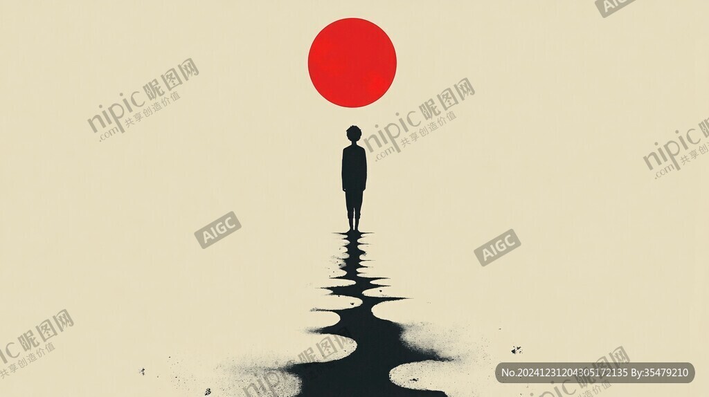 插画红日