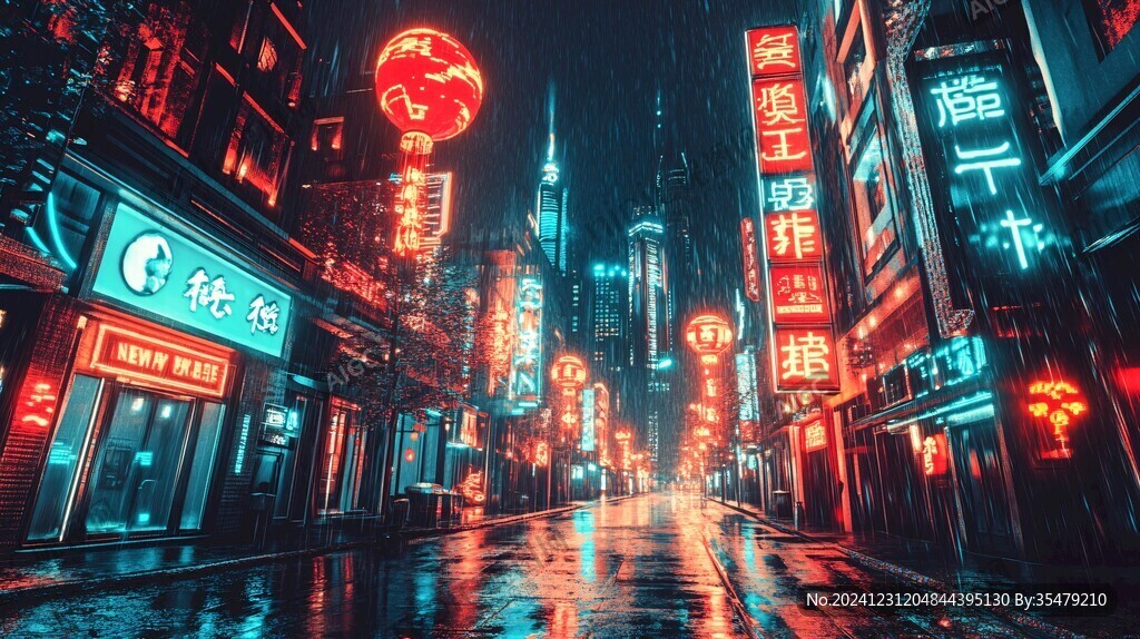 赛博朋克夜市kv