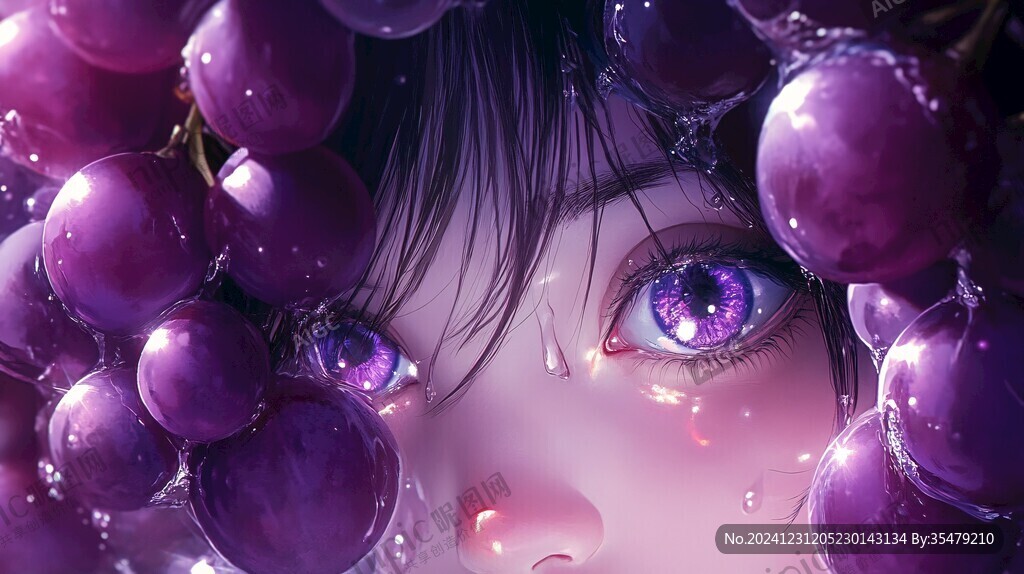 晴王葡萄插画