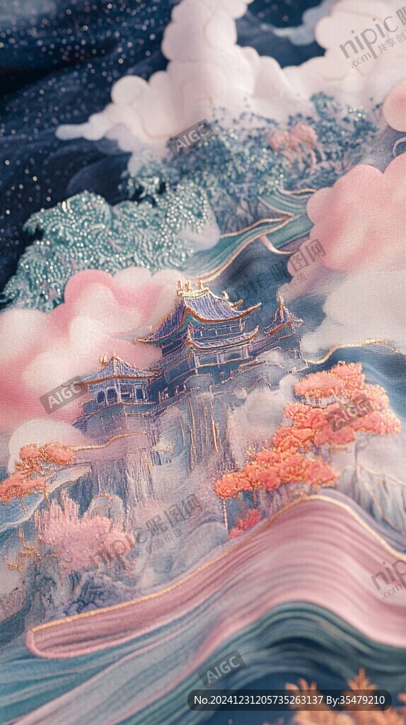 新中式楼阁皇宫山水
