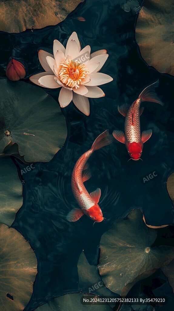 鱼与荷花