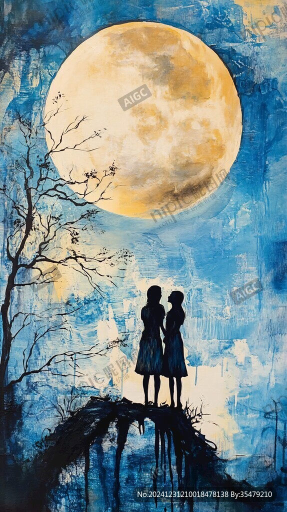 月夜油画