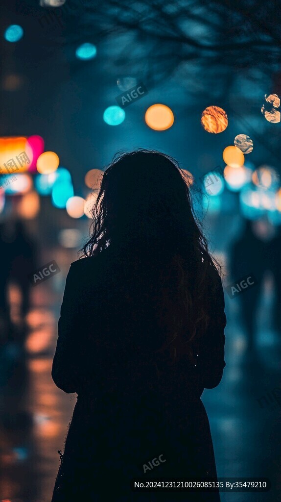 夜景人影