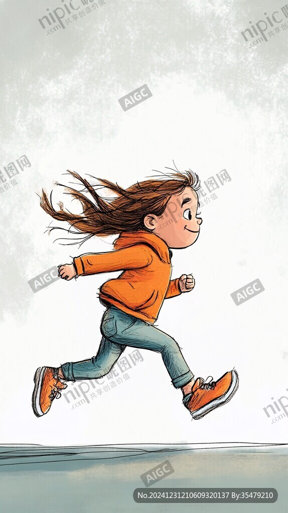 奔跑的小姑娘