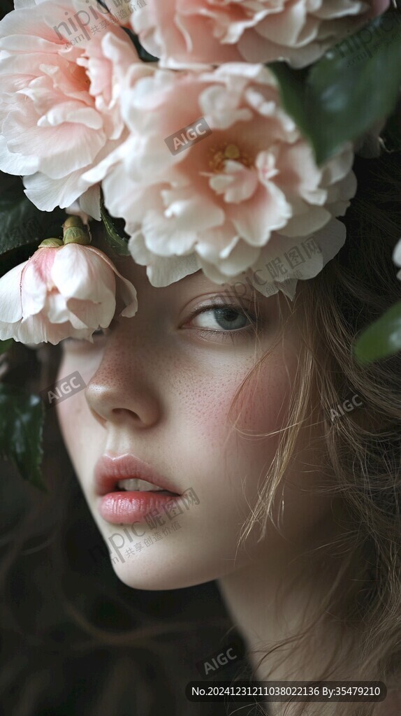 唯美茶花女孩