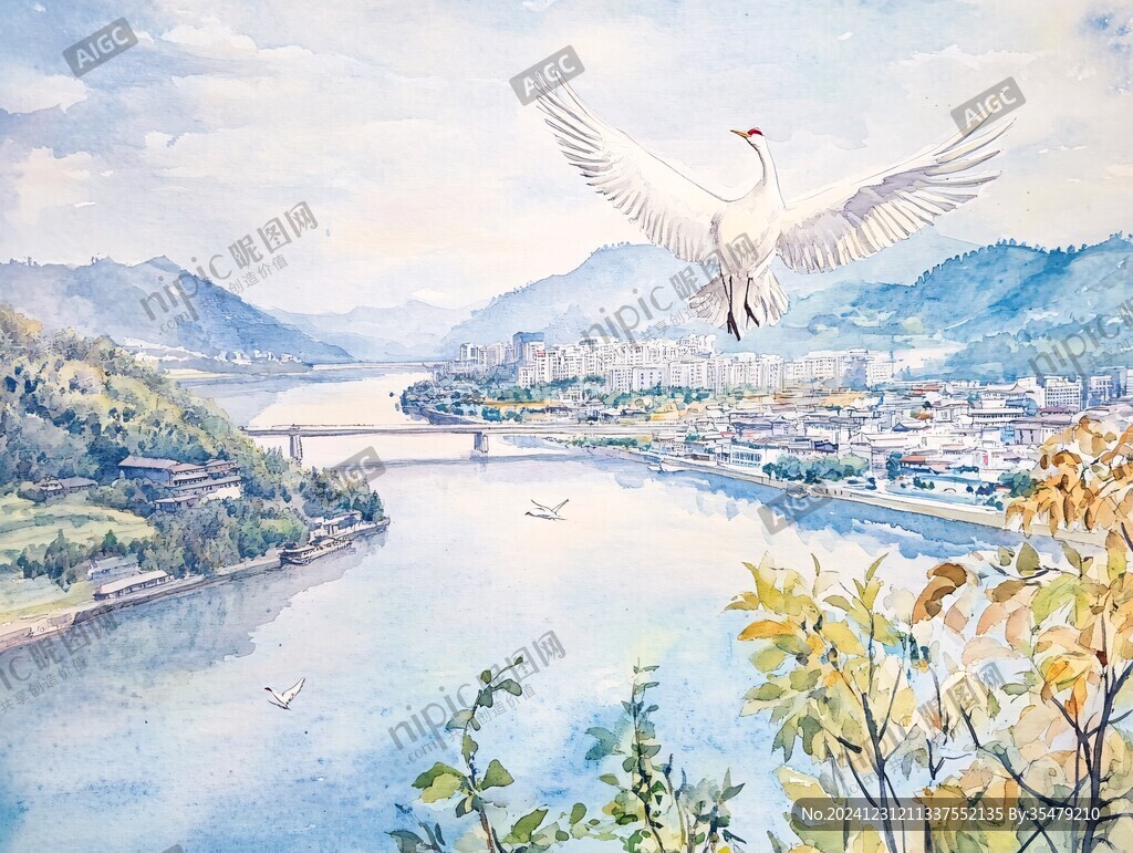 王家坝闸插画