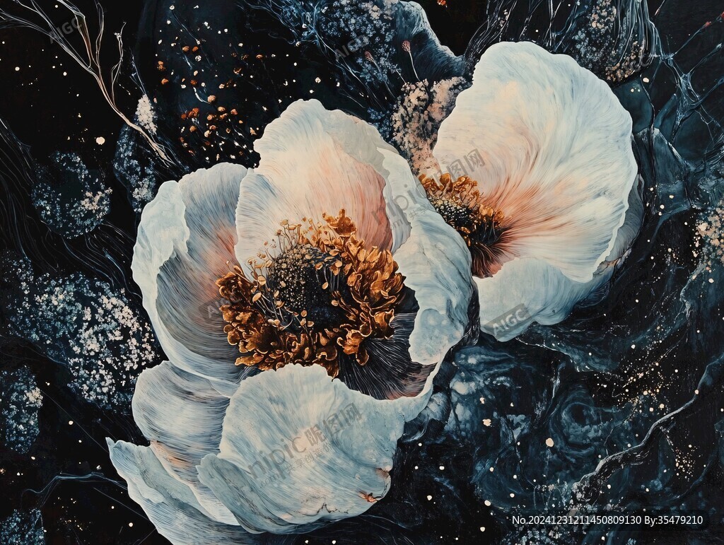 轻奢装饰画花朵