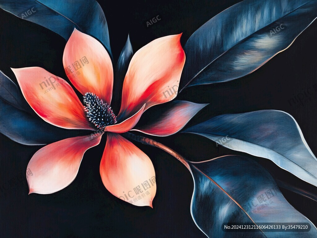 轻奢荷花装饰画