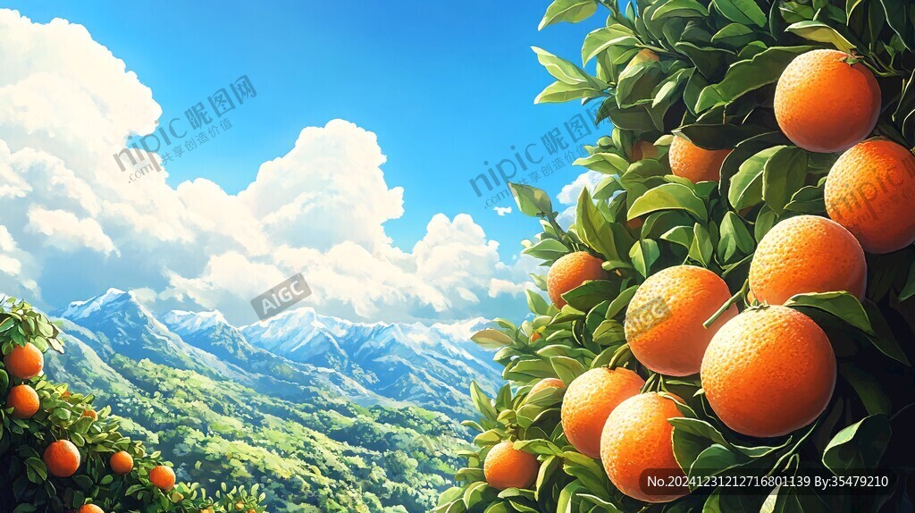 砂糖橘插画设计
