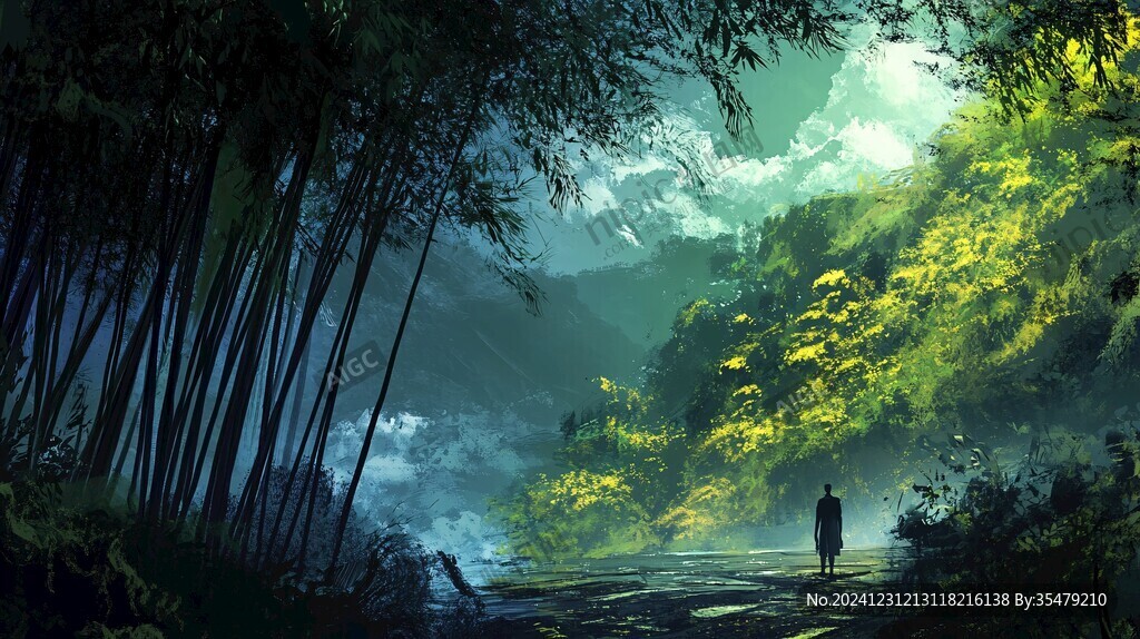 竹林意境图