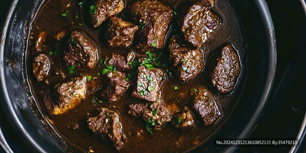 黄焖牛肉特写