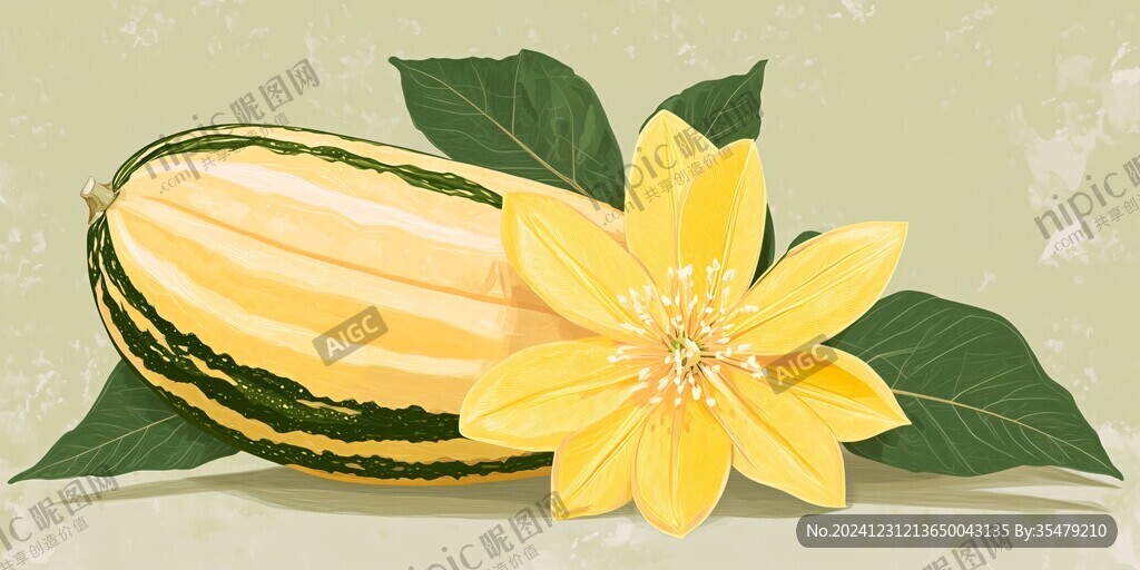 黄金瓜插画