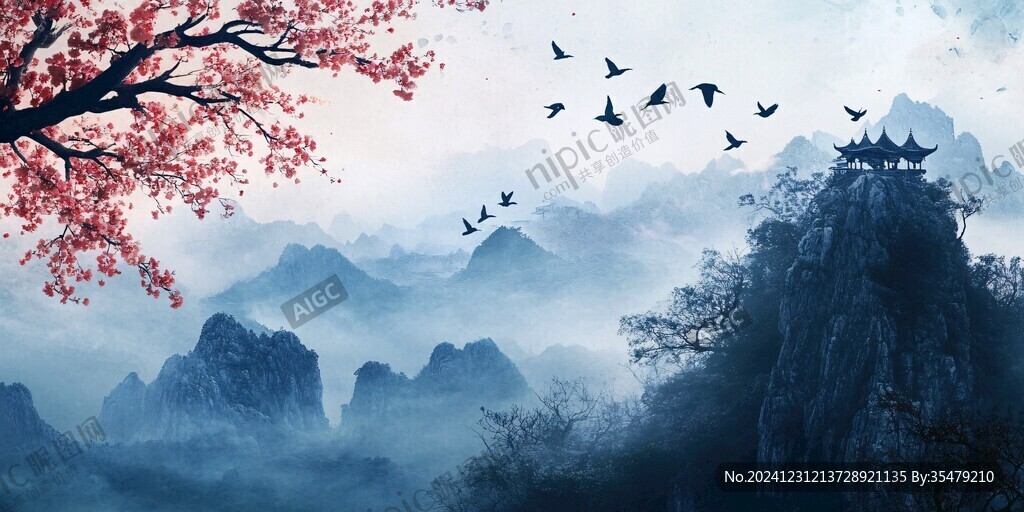 山水画合成图