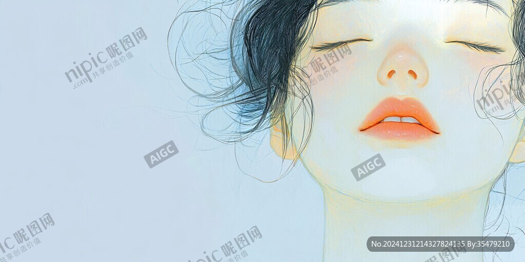 美女创意插画