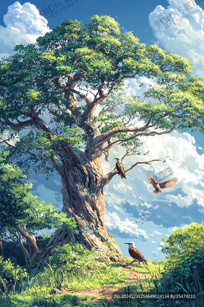 唯美风景参天大树