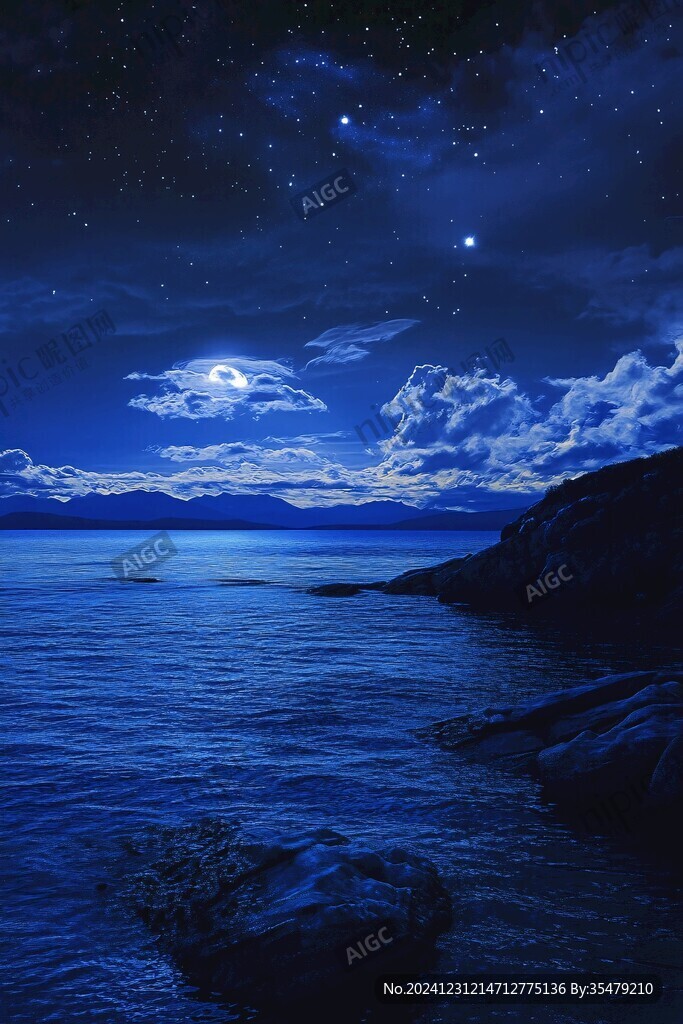 蓝月夜梦幻唯美奇幻