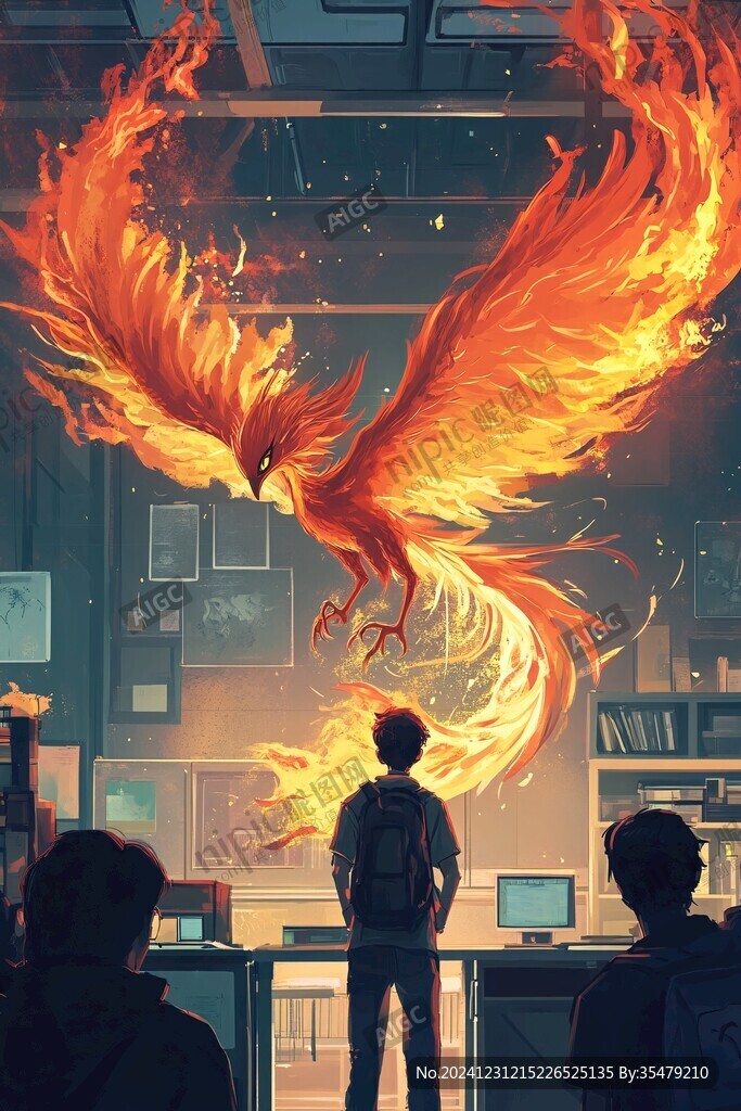 火凤凰插画