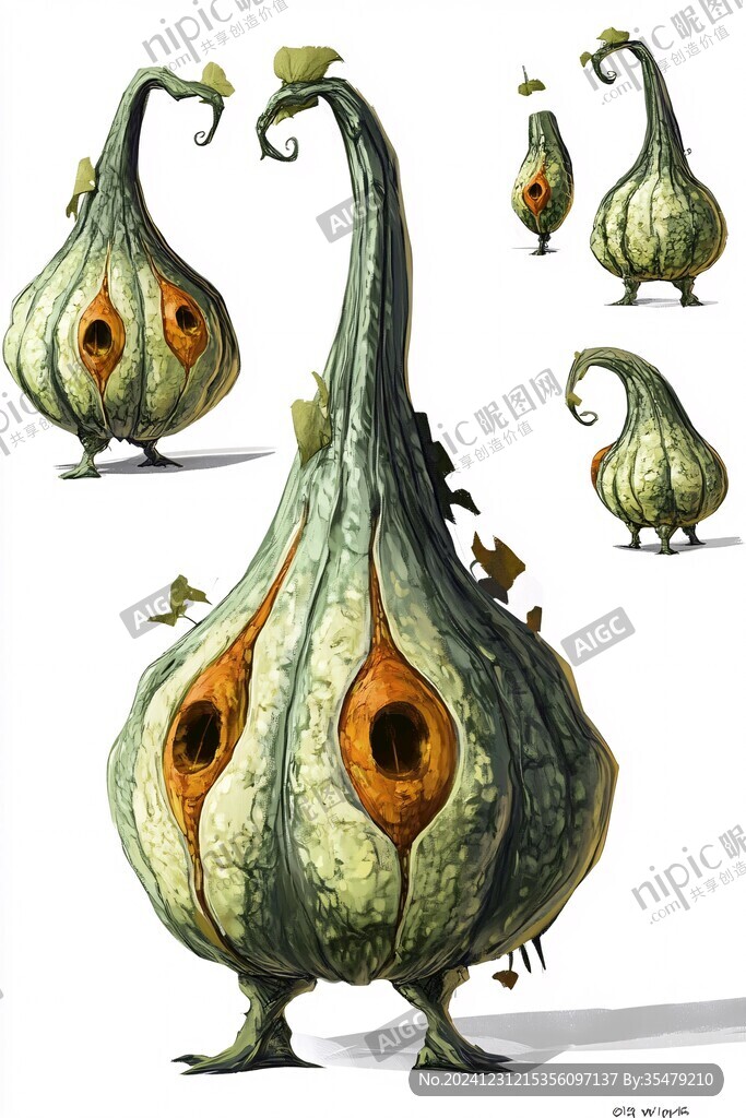 手绘瓜蒌插画