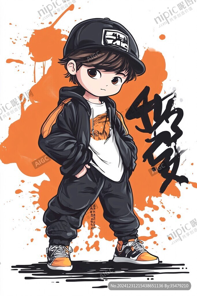 手绘青春嘻哈少年漫画