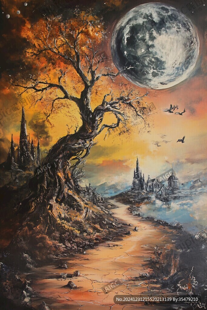 梦幻夜晚立体画