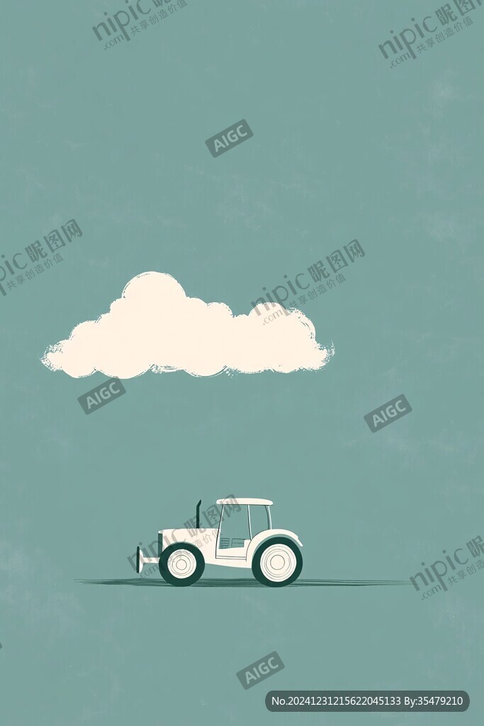 草原蓝天白云汽车