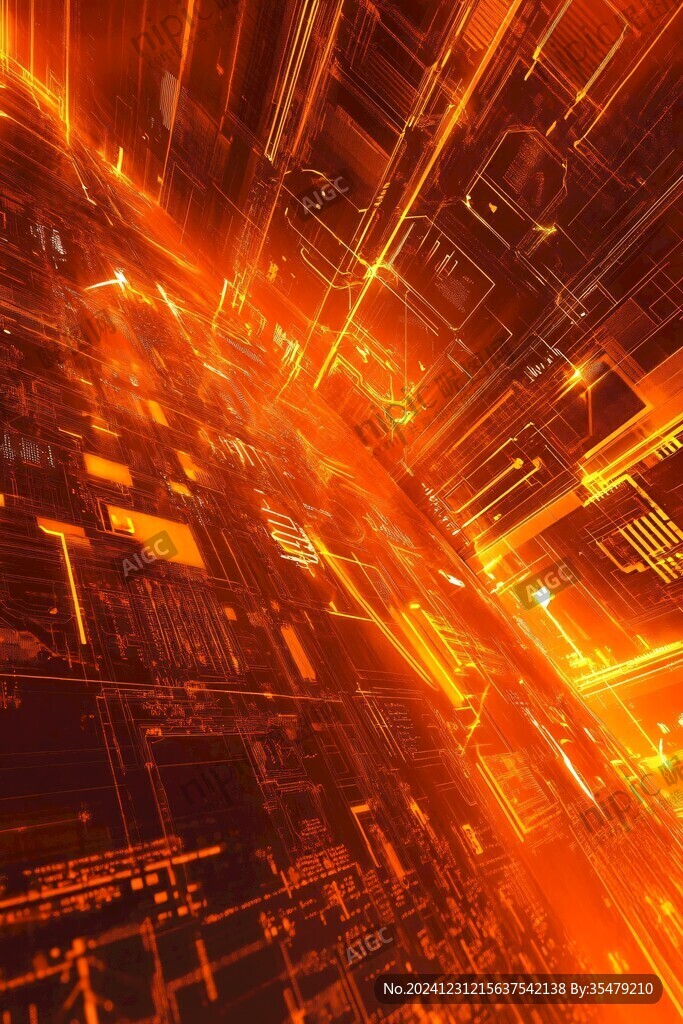 橙色科技智能背景
