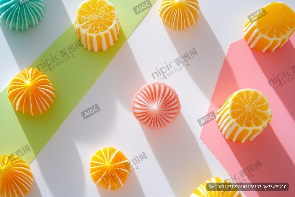 活力西柚色立体背景
