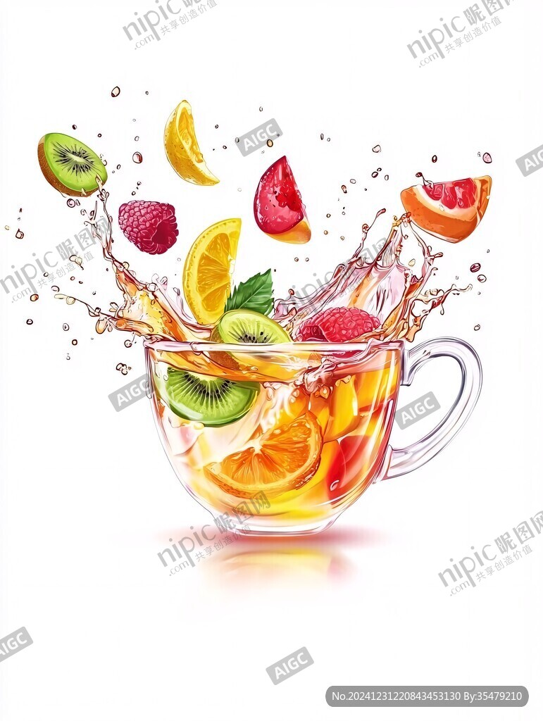手绘水果茶