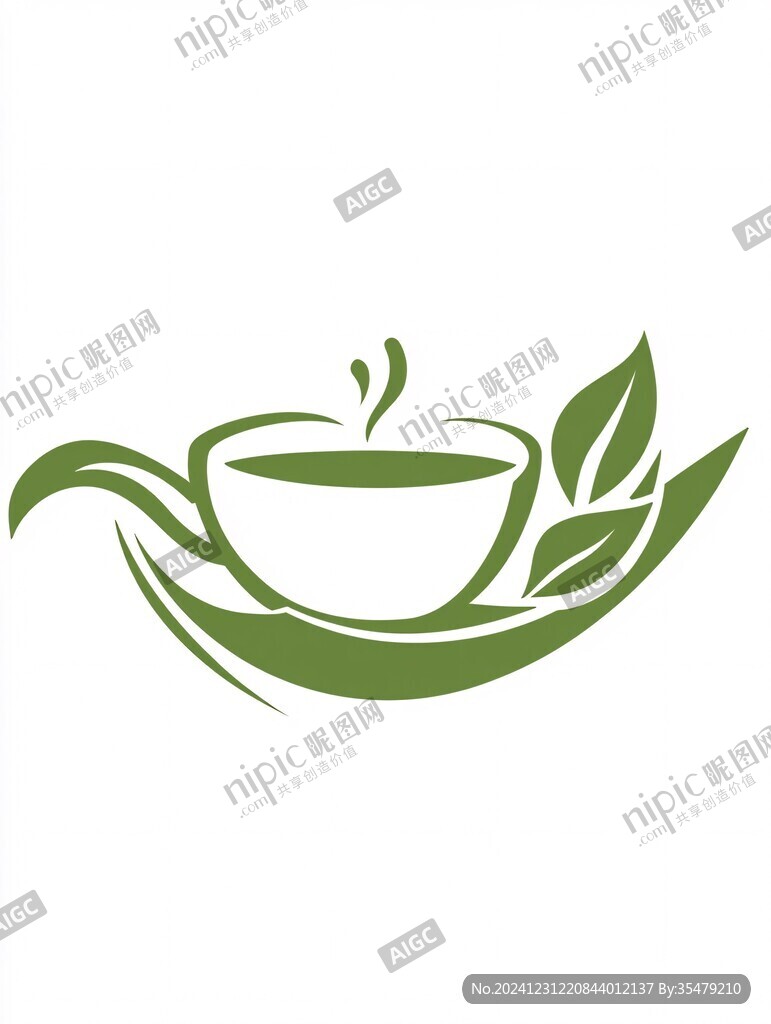 茶杯茶叶logo