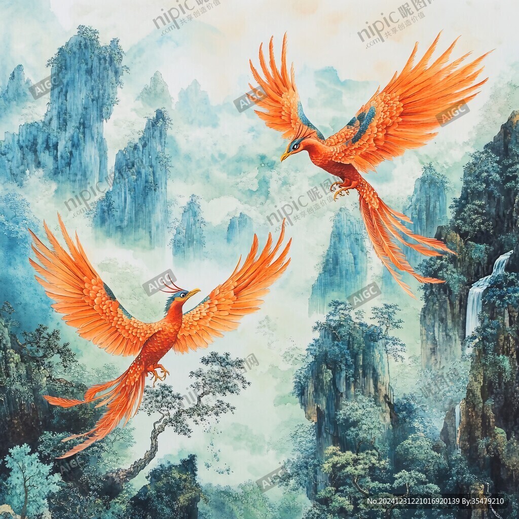 凤凰展翅图