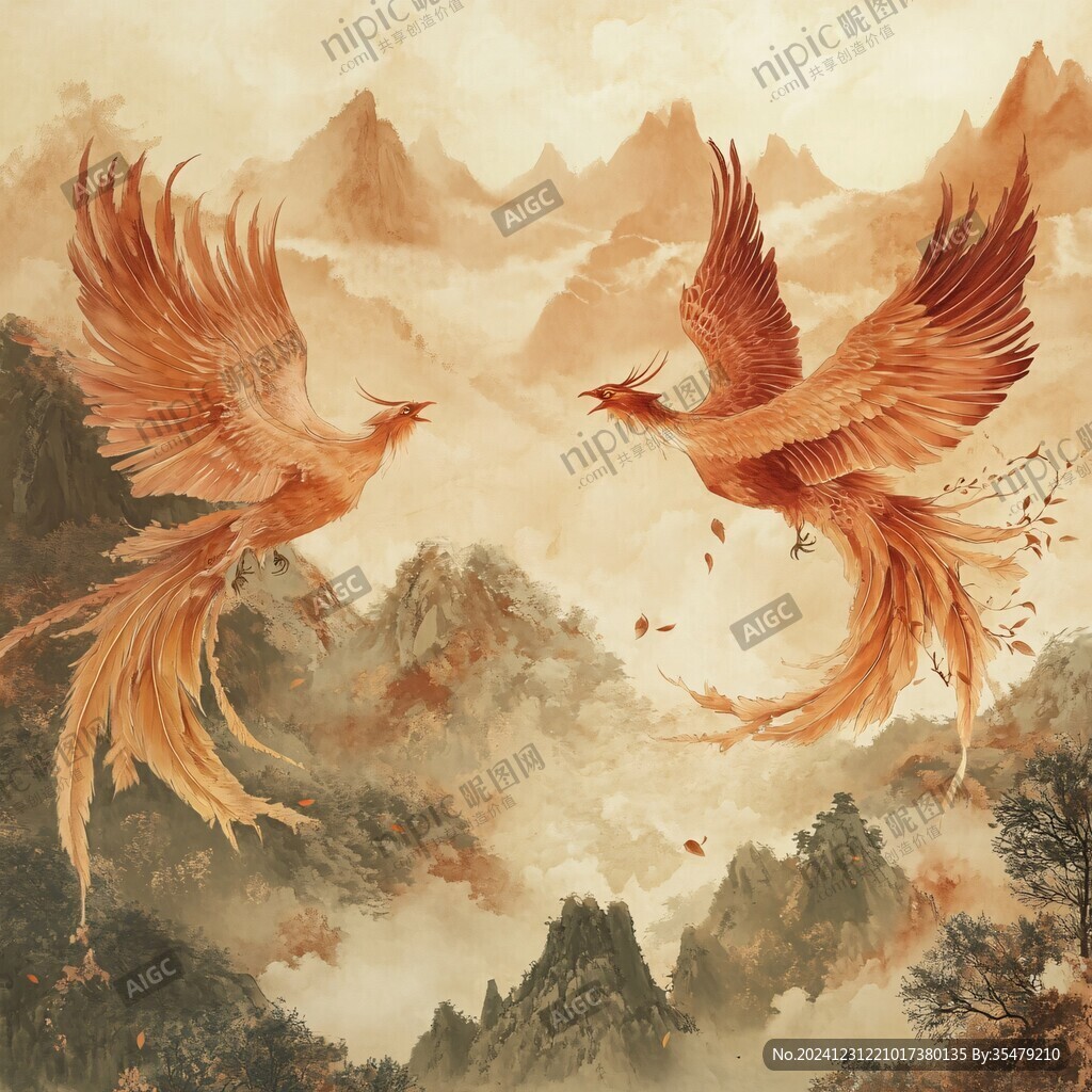 凤凰朱雀插画