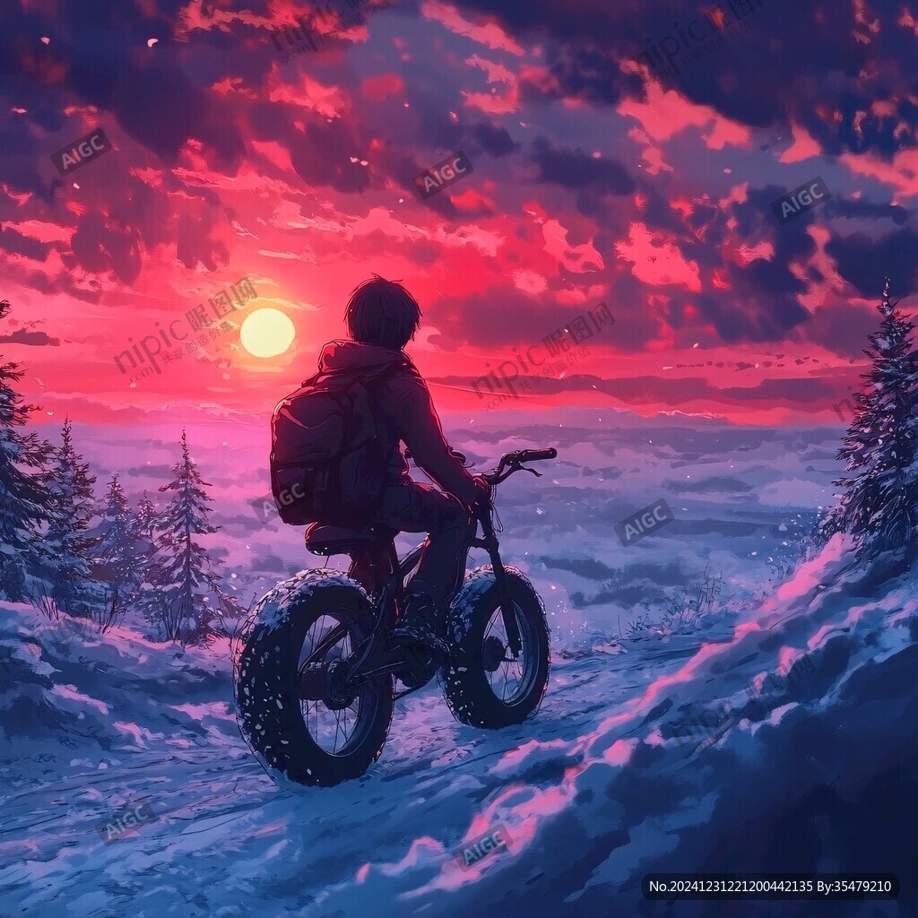 雪地里骑单车
